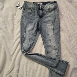 Cleo Light Blue Distressed Skinny Jeans